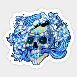 Crashing Wave Rune Skull Sticker